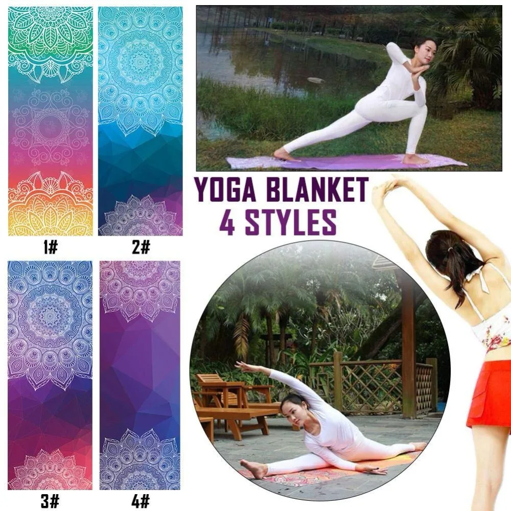Yoga Blanket Mandola Print Thick Non-Slip Pilates Workout Exercise Gym Home Yoga Mat Towel Sit-Ups Camping Picnic Mats 18368cm (8)