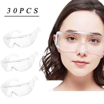 

30pcs Unisex Face Shileds Protection Cover Transparent Protection Unisex Cover Clear Eye Dust Facial