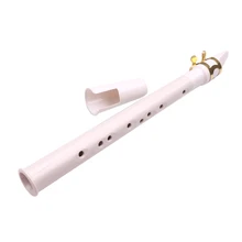 C Tone 8 отверстий для начинающих мини портативный карманный саксофон музыкальные инструменты с прямой трубкой для детей Рождественский подарок-белый