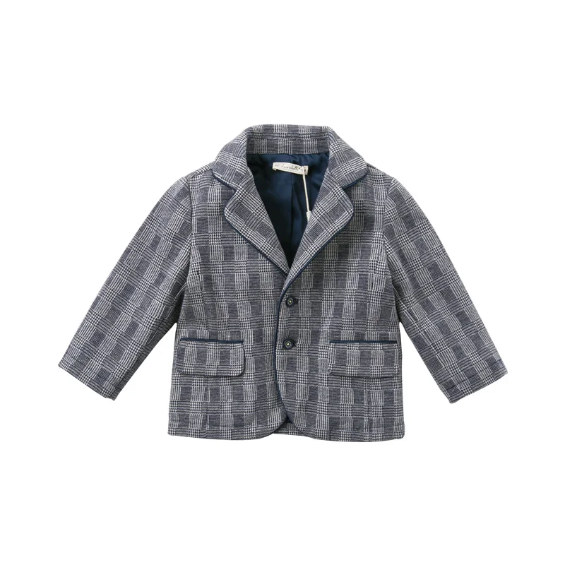 navy plaid DB11482 dave bella autumn baby boy plaid coat children fashion outerwear kids coat - Цвет: navy plaid