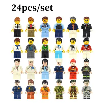 

24PCS/Set Mini Figure Toys Gift Building Block Brick Figure Toys 3D Children DIY Toys Boys And Girls Children Christmas Gifts
