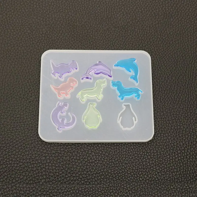Силиконовые формы из смолы, подвеска, сделай сам, кристалл, эпоксидная форма, маленький динозавр, дельфин, ремесло, инструмент для изготовления ювелирных изделий