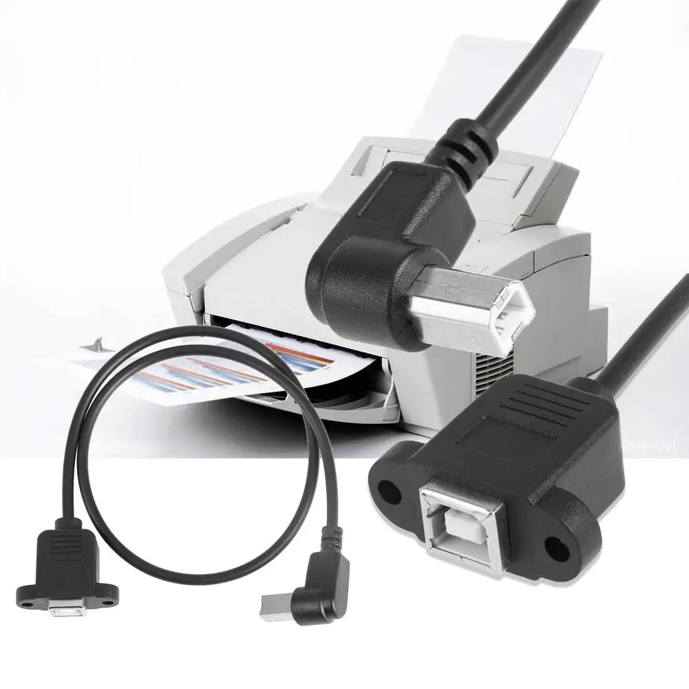 4 мм USB2.0 локоть B папа к женскому кабелю USB Тип провод розетка Принтер Панель