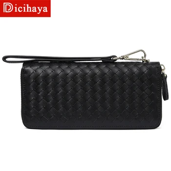 

Men Wallets With Coin Pocket Long Zipper Purse Casual Male Clutch Wallet men Lozenge Veins Business Card Holder Vintage Wallet