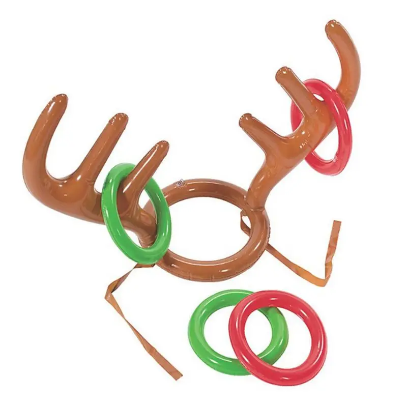 1 Pc Christmas Inflatable Reindeer Antler Ring Toss Game Xmas Party Fun Props - Цвет: 2