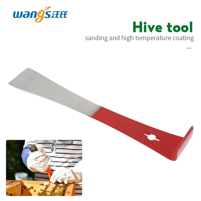 Méhészet Rozsdamentes Acél J Alakú Szerszám Ívelt Farok Méh Kaptárhorogkaparó Piros Vagy Sárga Ezüst -Multifunkcionális Méhészeti Eszköz