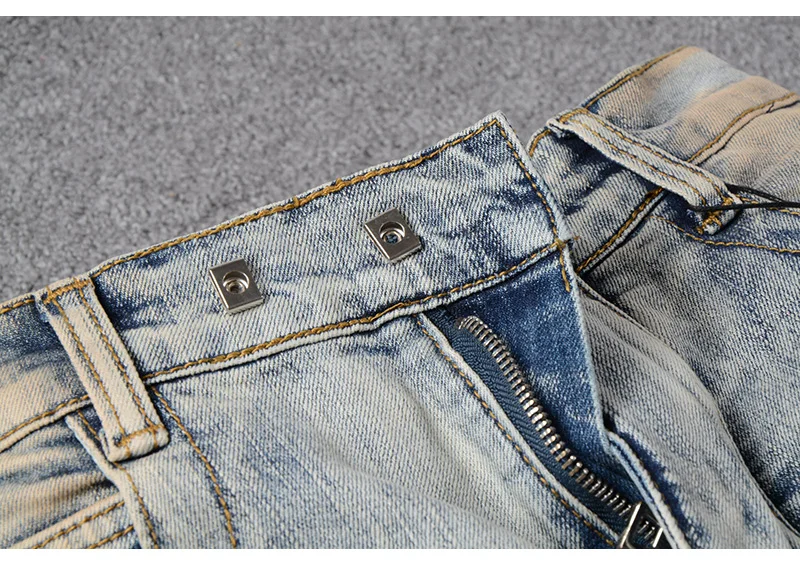 Seveyfan Марка NEW FASHION Hi Street Для Мужчин's Винтаж джинсы для езды на мотоцикле Винтаж узкие роспись байкерские джинсы брэнда джинсы для мужчин R2567