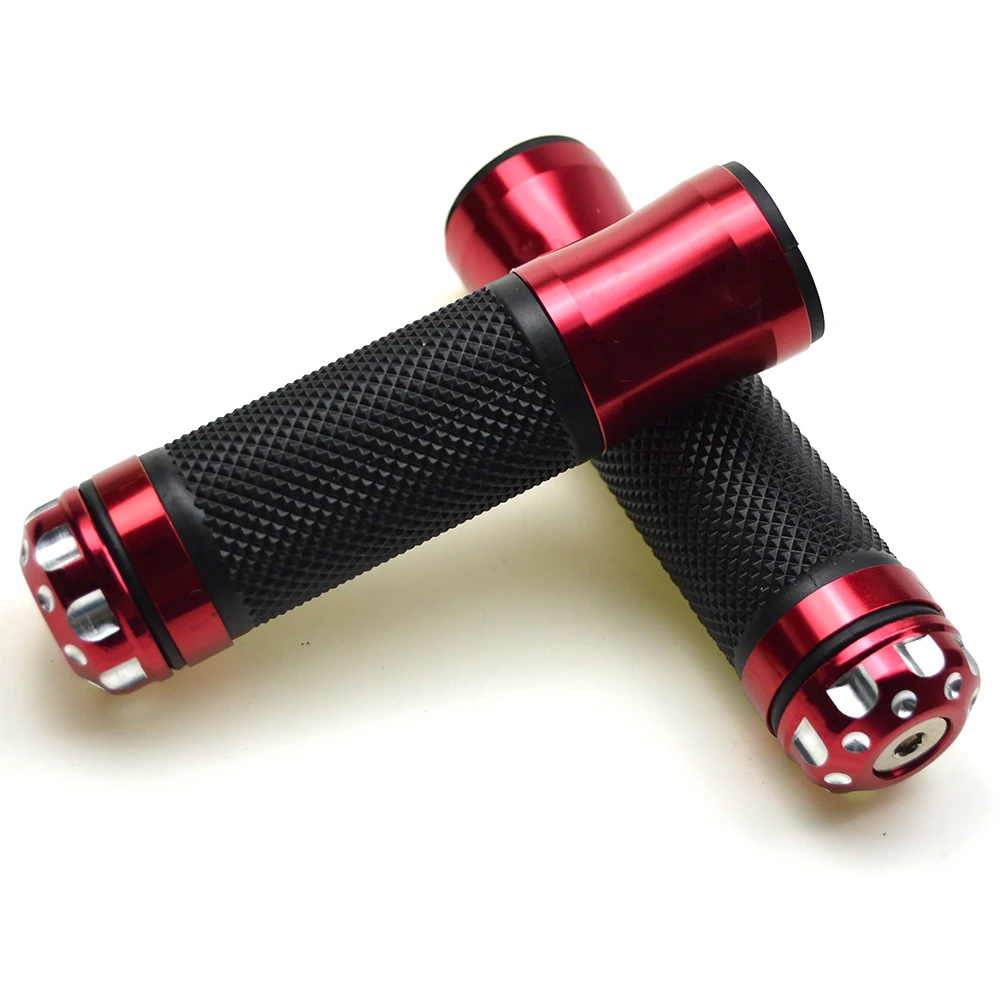 1 пара 7/8 ''22 мм Универсальный руль мотоцикла красная алюминиевая резиновая Модифицированная рукоятка
