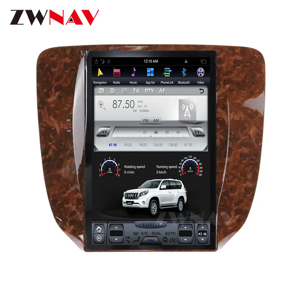 12," Android 9 PX6 64+ 4G Tesla с DSP Carplay автомобильный мультимедийный плеер для GMC Yukon/Chevrolet tahot/plateado/Shavrola 2007-2012