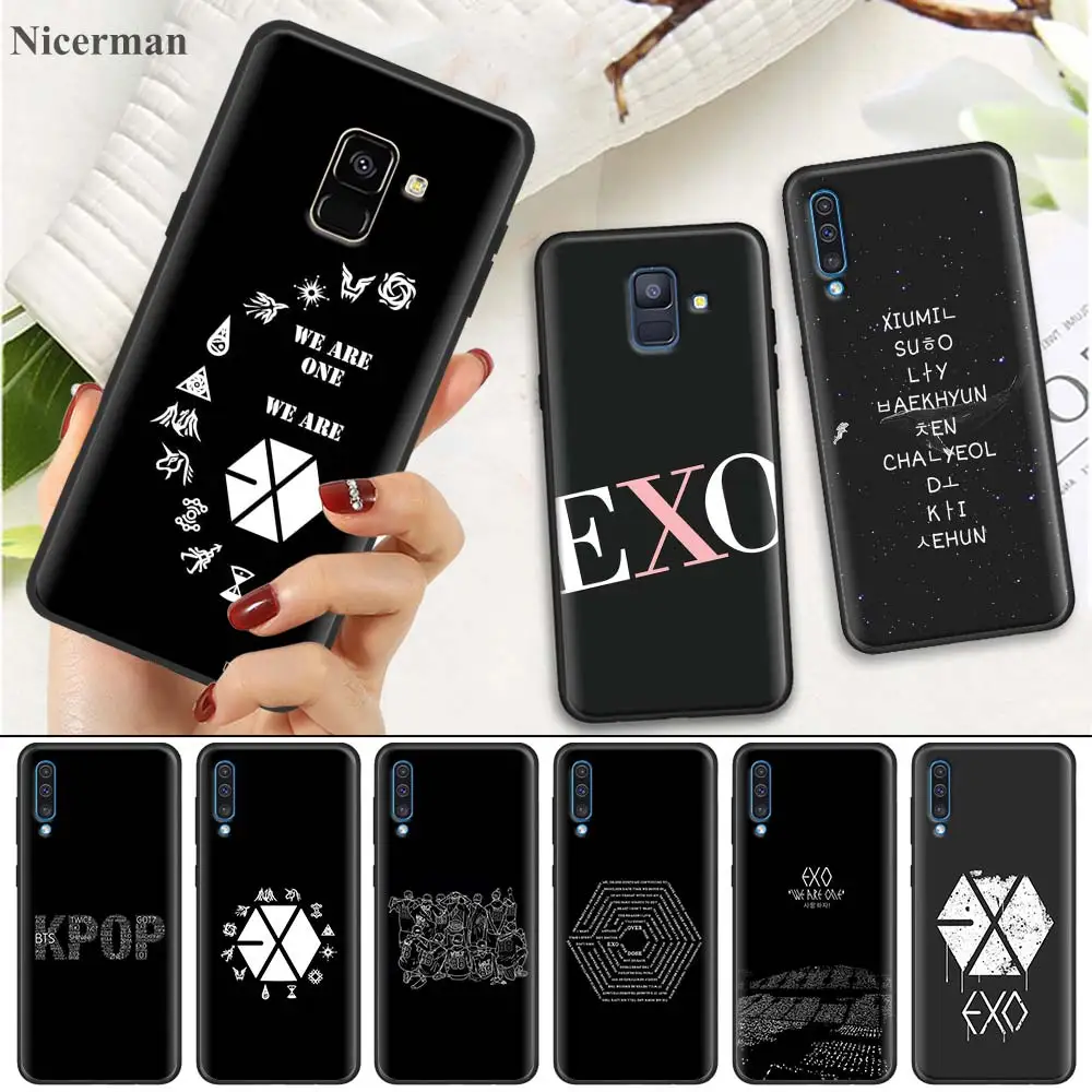 

Silicone Case Cover for Samsung Galaxy A10 A20 A30 A40 A50 A60 A70 A80 A10E A20E A6 A7 A8 Plus 2018 EXO Band k-Pop Back Shell