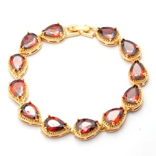 Подвеска в виде капли воды, браслет AAA, Красный кубический цирконий, CZ, свадебные ювелирные изделия, позолоченные геометрические браслеты на цепочке для женщин