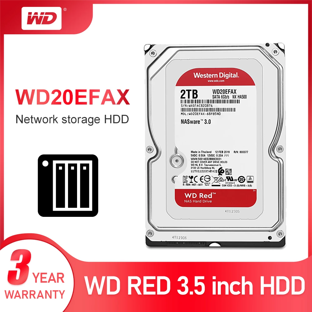 WD Red 2 ТБ Сетевое хранилище 3 5 ''NAS жесткий диск красный 5400 об/мин 256M кэш SATA3 6