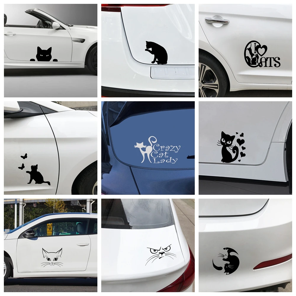 Opeenvolgend Aanvrager bioscoop Cartoon Cat Car Stickers Waterproof Removable Car Decal Stickers For Car  Body And Window Car Accessories Skin Decoration - Car Stickers - AliExpress