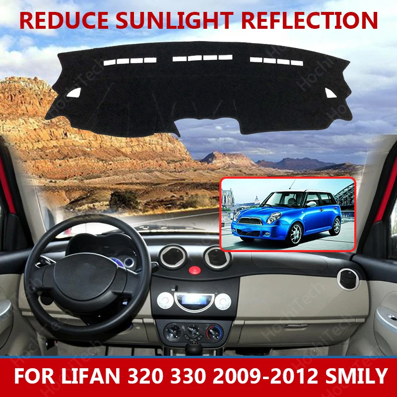 

Car styling Suede Dashmat Dashboard custom Cover Pad Dash Mat Carpet for Lifan 320 330 2009-2012 Smily