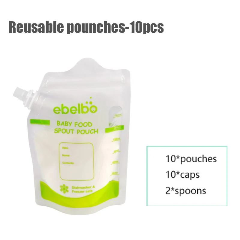 Многоразовые сжимаемые пищевые паунчи - Цвет: 10 Reusable pounches