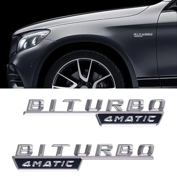 

2pcs Silver BITURBO 4MATIC for Mercedes Benz W212 W211 W210 W204 W222 W220 W202 W205 GLC GLE CLS CLA W117 Fender Side Sticker