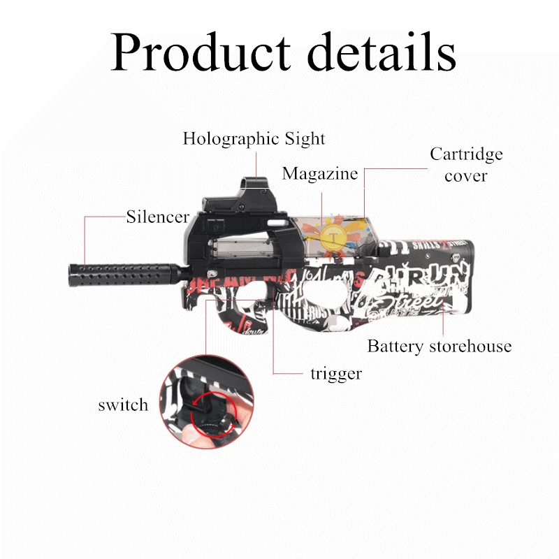 P90 Graffiti Edition электрический игрушечный водный пистолет пулевые всплески пистолет живой CS штурмовой Бекас оружие открытый пистолет игрушки