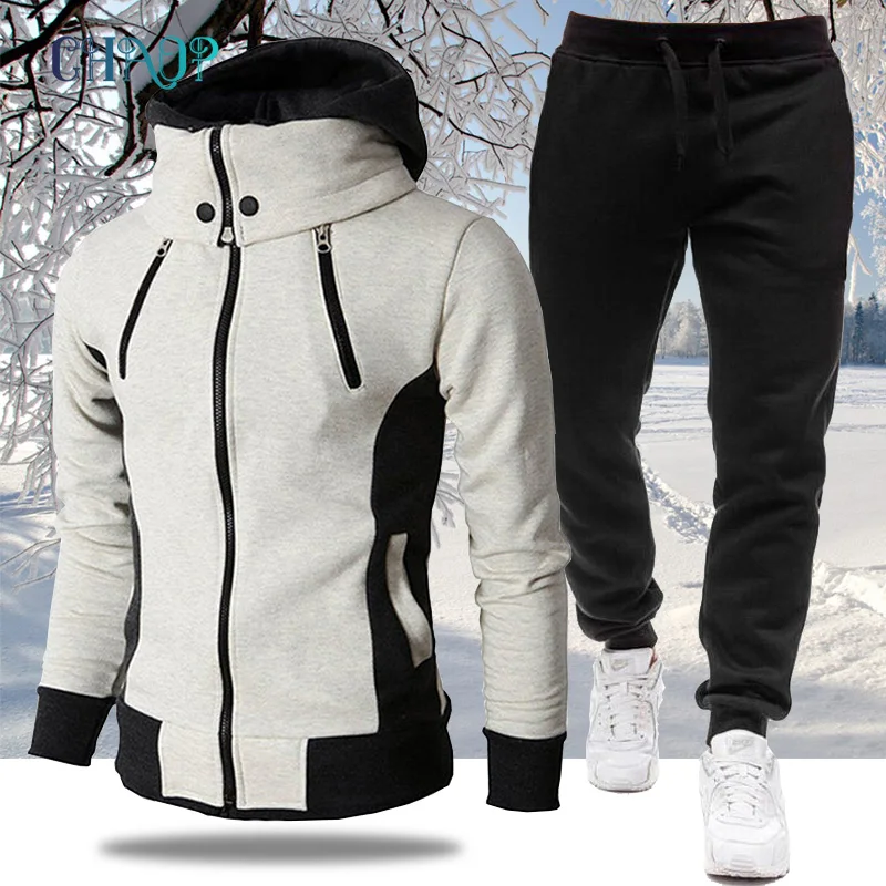 

2021 Winter Brand Tracksuit 2 Pieces Sets Men's Cardigan Sportswear+Pants Casual Zipper Jackets Sweatshirt Sports Suit Clothing