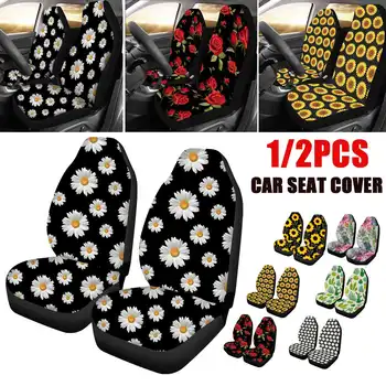 

2pcs Front Car Seat Covers Automobile Seat Protector Soft Universal Fashion Pattern Plant for Most Car SUV Truck Van