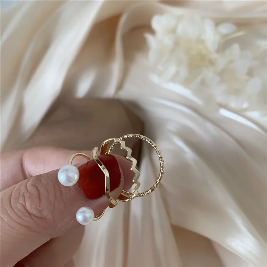 

Design Retro Suit Small Ring Pearl Rings Female Ladies Fashion Index Finger Ring