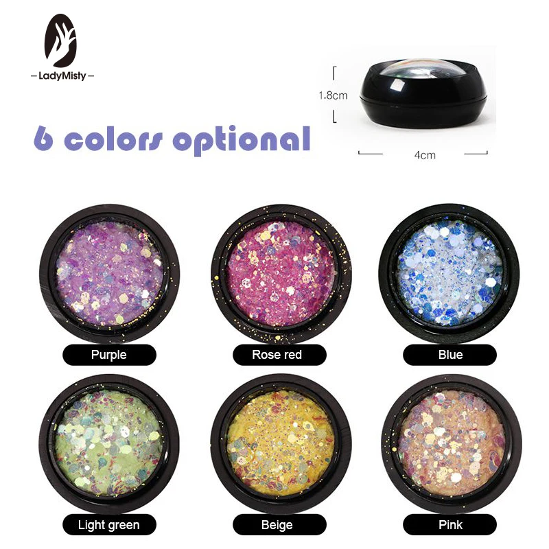 

1 Box Mixed Color Light Changing Nail Glitter Sequins Colorful Nail Glitter Flakes DIY Nail Art 3D Decoration