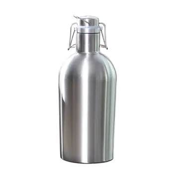 

Water Bottle 2L Stainless Steel Homebrew Beer Growler Secure Swing Top Lid Big Capacity Beer Bottles for Outdoor Gift W