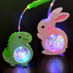 1 pçs crianças engraçado iluminação coelho dinossauro foguete lanterna brinquedo interativo crianças engraçado eletrônico brinquedo presente de aniversário