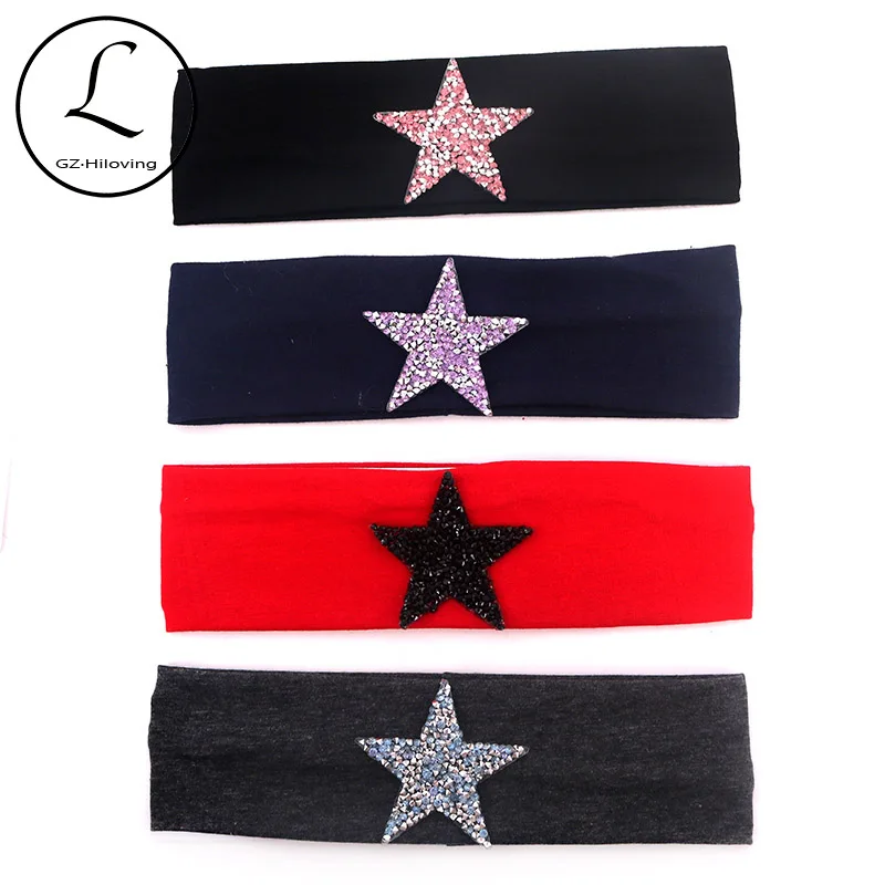 

Baby Girls Star Cotton headbands Hairbands Soft Summer Kids Childs Toddler Headwear Turban Girls hair Accessories School Gifts