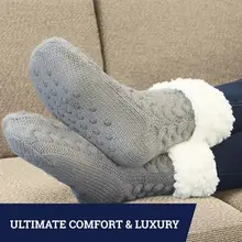 Носки-тапочки Huggle ультра-плюшевые носки-тапочки сохраняют всю стопу и лодыжку в полном комфорте и тепле