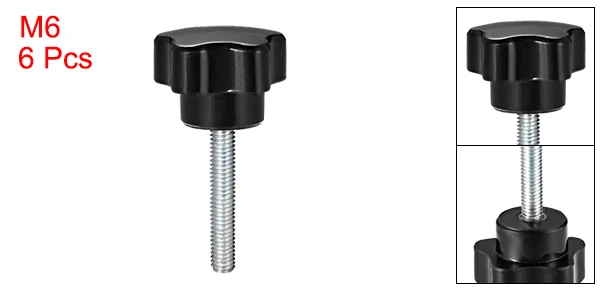M6 x 25mm Uxcell 6 деталей из серии "Звездные войны", ручки M5/M6/M8/M10 15/20/25/30/35/40/60 мм с наружной резьбой Сталь цинка серьги-гвоздики черный PP - Цвет: M6 x 25mm