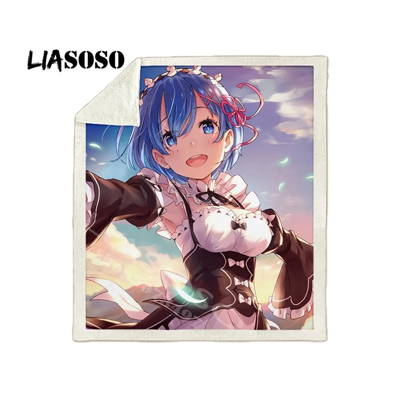 2 Зимнее постельное белье с 3d принтом для офиса, аниме, для девочек, Re Zero rem, Harajuku, детское набивное одеяло, покрывало, детское одеяло для путешествий, мягкое одеяло - Цвет: 2
