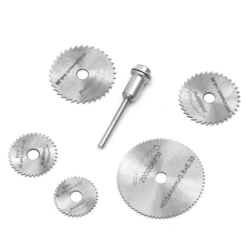 

5Pcs Cut off Saw Blades HSS Cutting Discs + 1 Mandrel For Rotary Blade Tool New Drop Ship Support