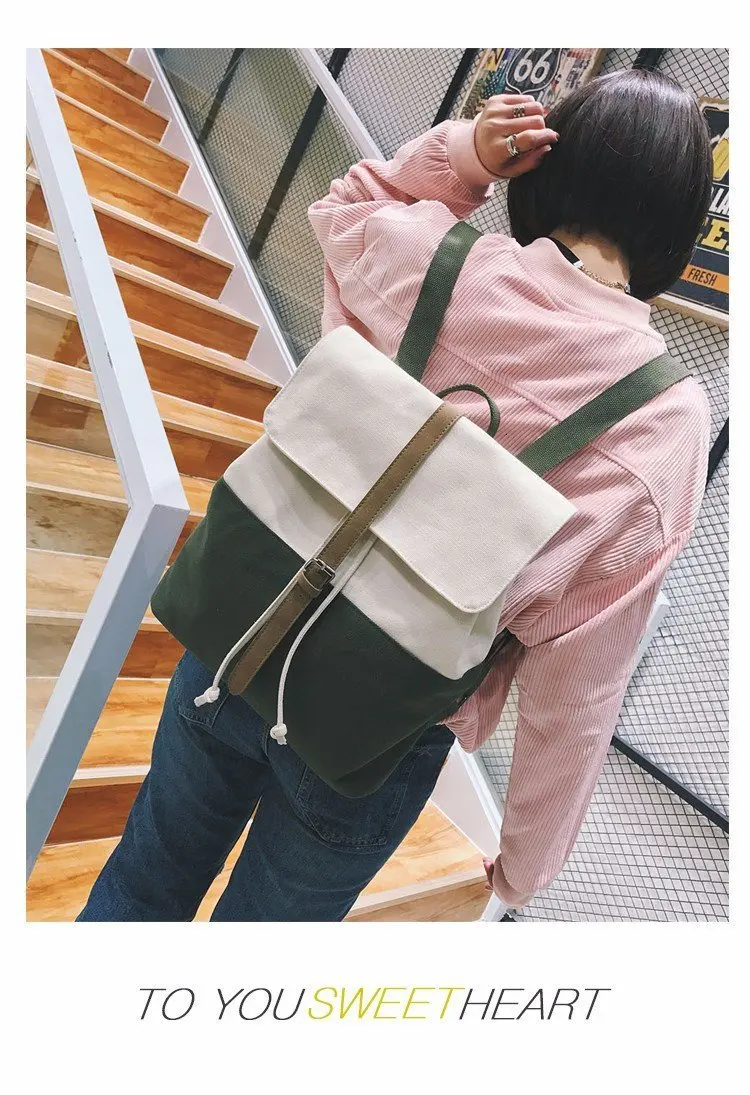 Женская сумка, корейский школьный рюкзак Harajuku, рюкзак для колледжа, Холщовый Рюкзак для кампуса