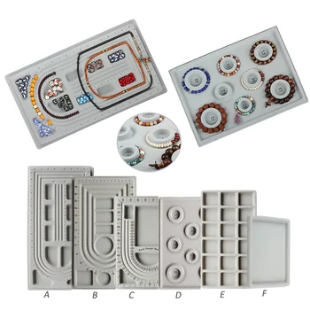 

Behogar Flocking Bead Board Necklaces Bracelets Beading Tray Organizer for DIY Jewelry Craft Making Stringing Tools 49x26.5x2cm