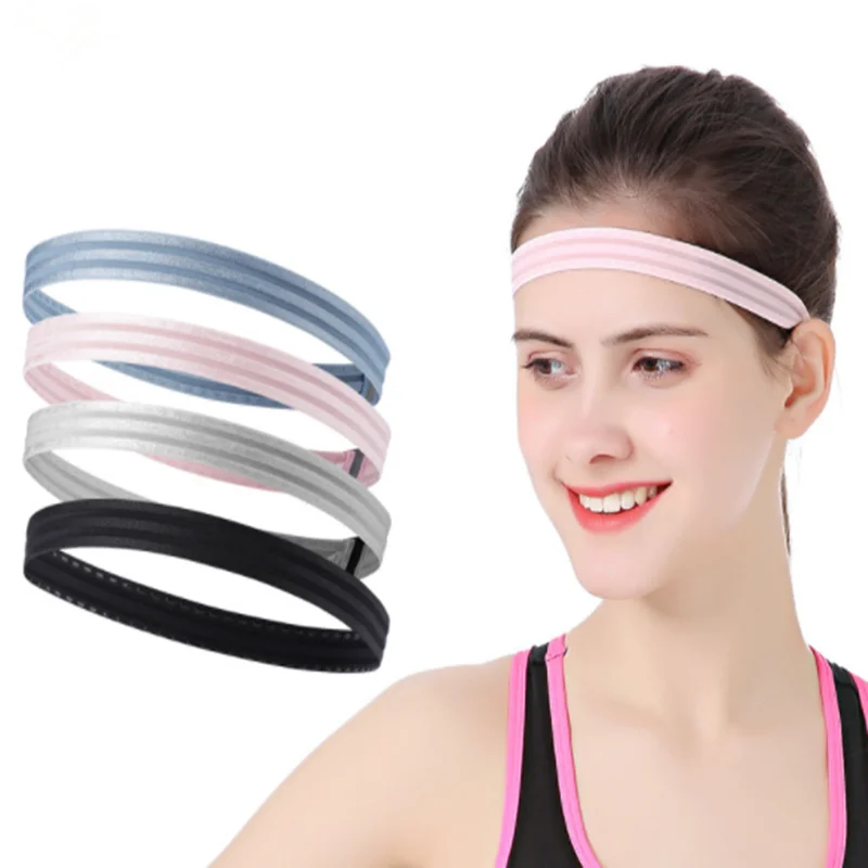 Нескользящая Мужская и женская спортивная повязка на голову для фитнеса, тенниса, бадминтона, баскетбола, повязки на голову для бега, повязка для волос