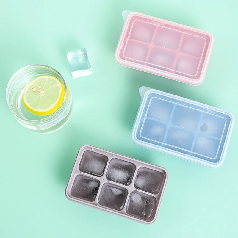 Ice Cubes Maker Mold Food-Grade Silicone with Lid Kitchen Cooking DIY Mould Summer Drink for Whiskey Wine Cocktails |