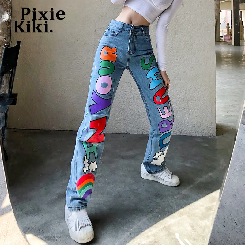 PixieKiki Y2k Celana Jeans Longgar 