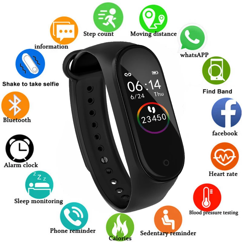 

M4 Smart Watch Band 4 Fitness Tracker Sport Watch Blood Pressure Heart Rate Monitor Smartwatch Health Wristband for iOS Android