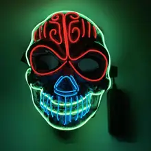 Светодиодный светящийся страшный EL-Wire в виде скелета на Хэллоуин маска светящийся фестиваль Косплей Костюмные принадлежности вечерние маски mardi gras