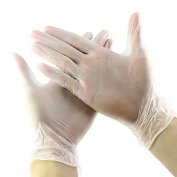 

50Pcs Long Cuff Disposable PVC Gloves Powder Free Non Sterile Hand Protection Safety Clear Cover for Lab Examination New