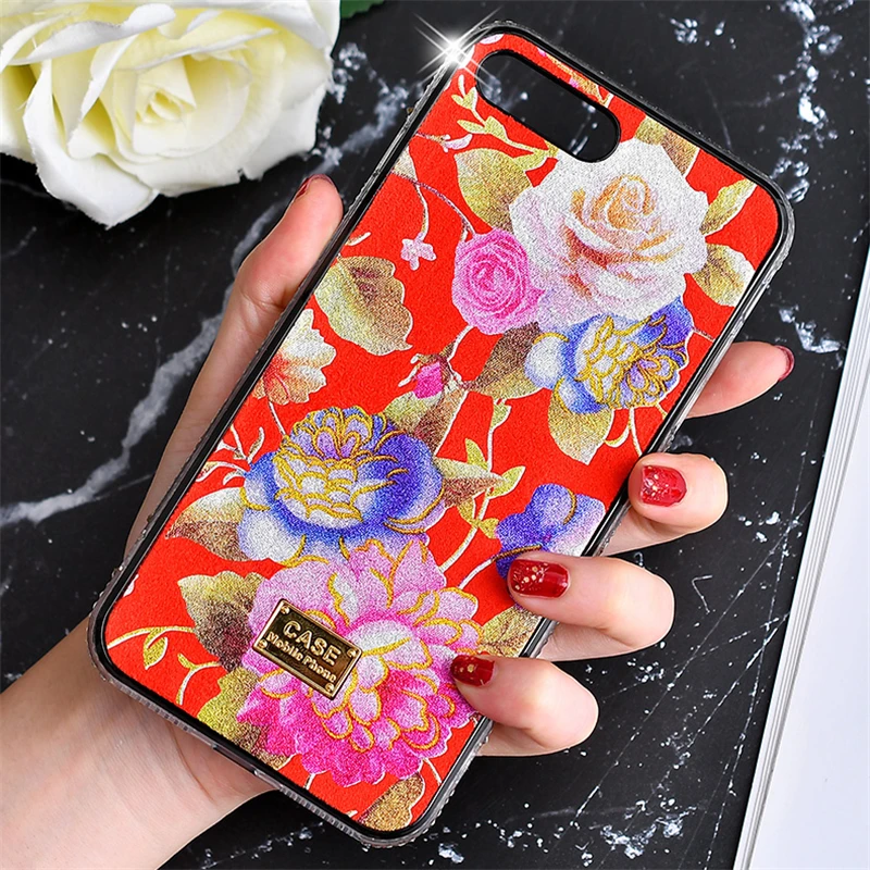 

fashion Painted Flower pattern female Phone Cover Case For Iphone X Xs Max Xr 10 8 7 6 6s Plus Luxury Soft Silicone Coque Fundas