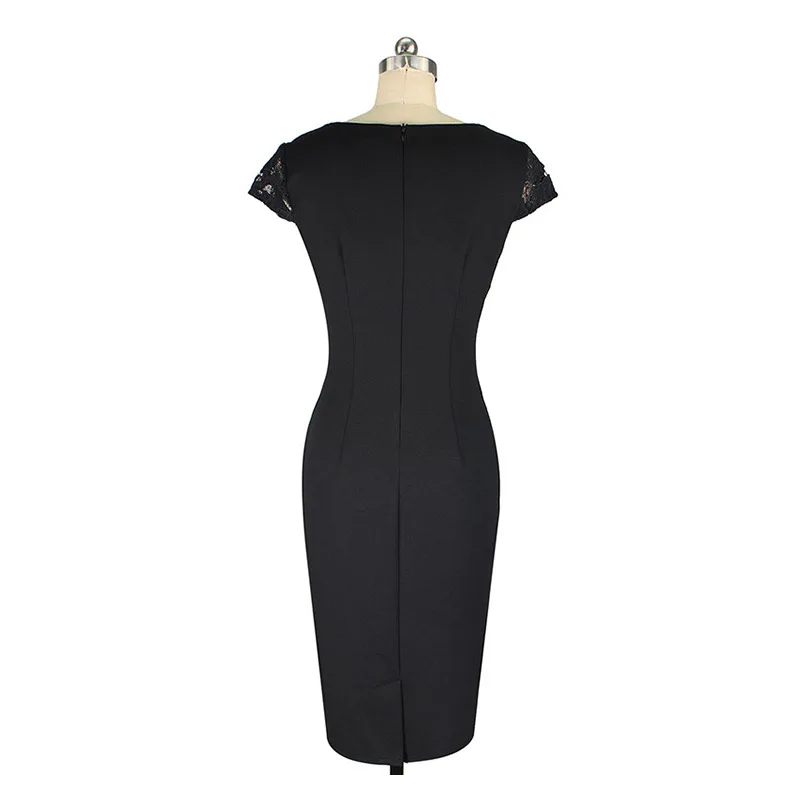 v, comprimento do joelho com renda, elegante,