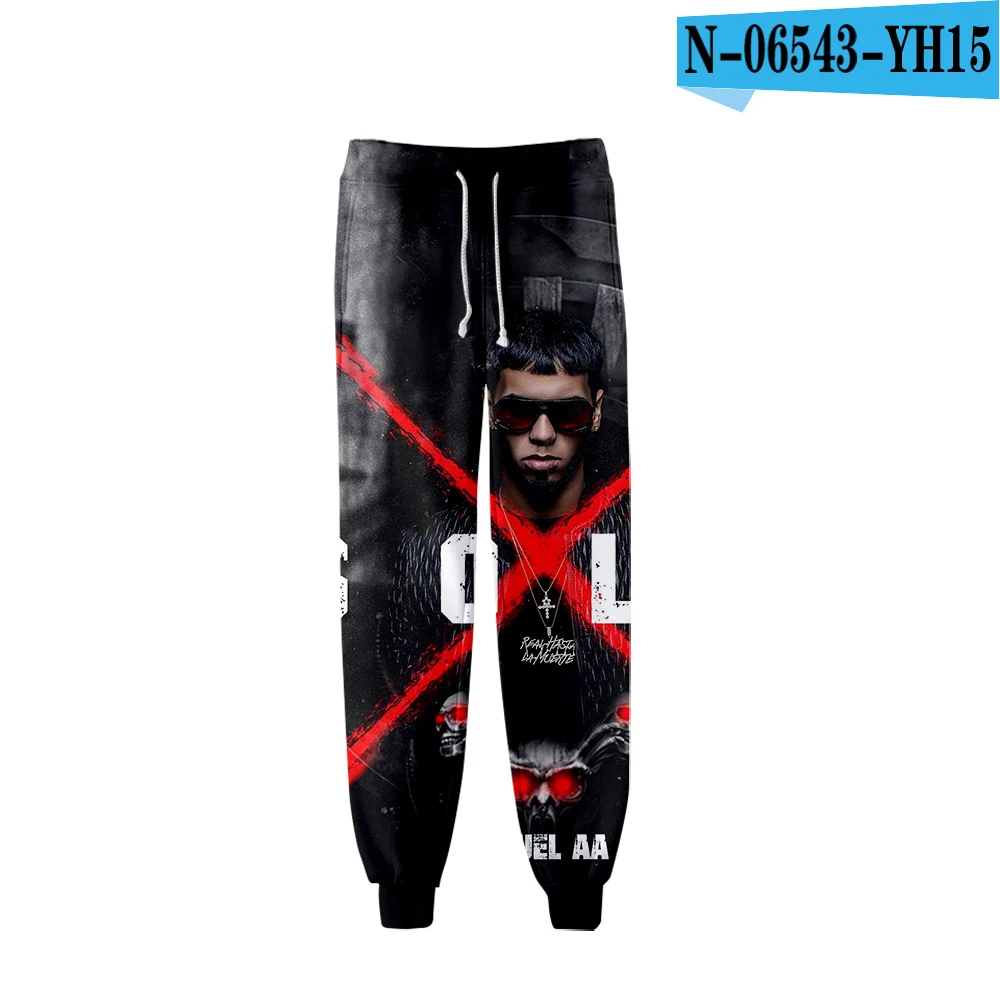 Anuel AA певица спортивные штаны унисекс ролевые повседневные тонкие секции плюс бархат утолщение Хип-хоп брюки - Цвет: 3