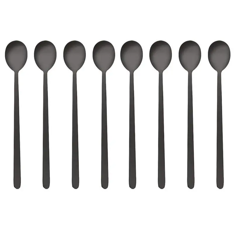 

9-Inch Long Handle Spoon 18/10 Stainless Steel Spoon Set Mixing Spoon Ice Cream Spoon Long Spoon Iced Tea Coffee Spoon Dessert S
