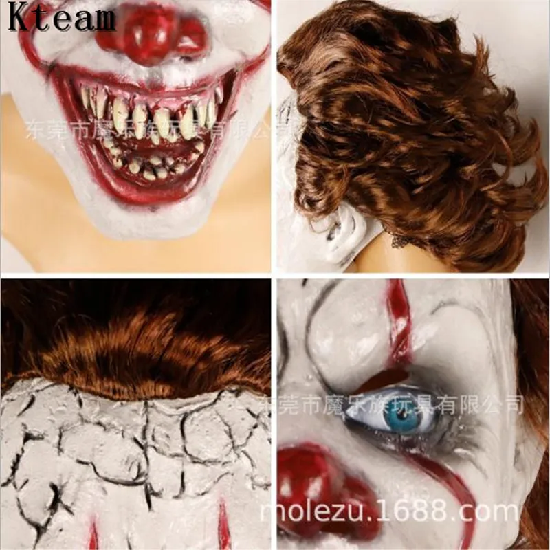 Новая страшная маска Stephen King's It Pennywise 2 Horror одежда для клоуна Маска Клоун Маска для Хэллоуина аксессуары для косплея