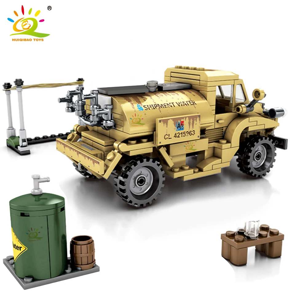 HUIQIBAO 284pcs Military Pattern truck Building Blocks WW2 Army Vehicle Soldier Figures Bricks Educational Toys for Children Boy|Blocks| | - AliExpress
