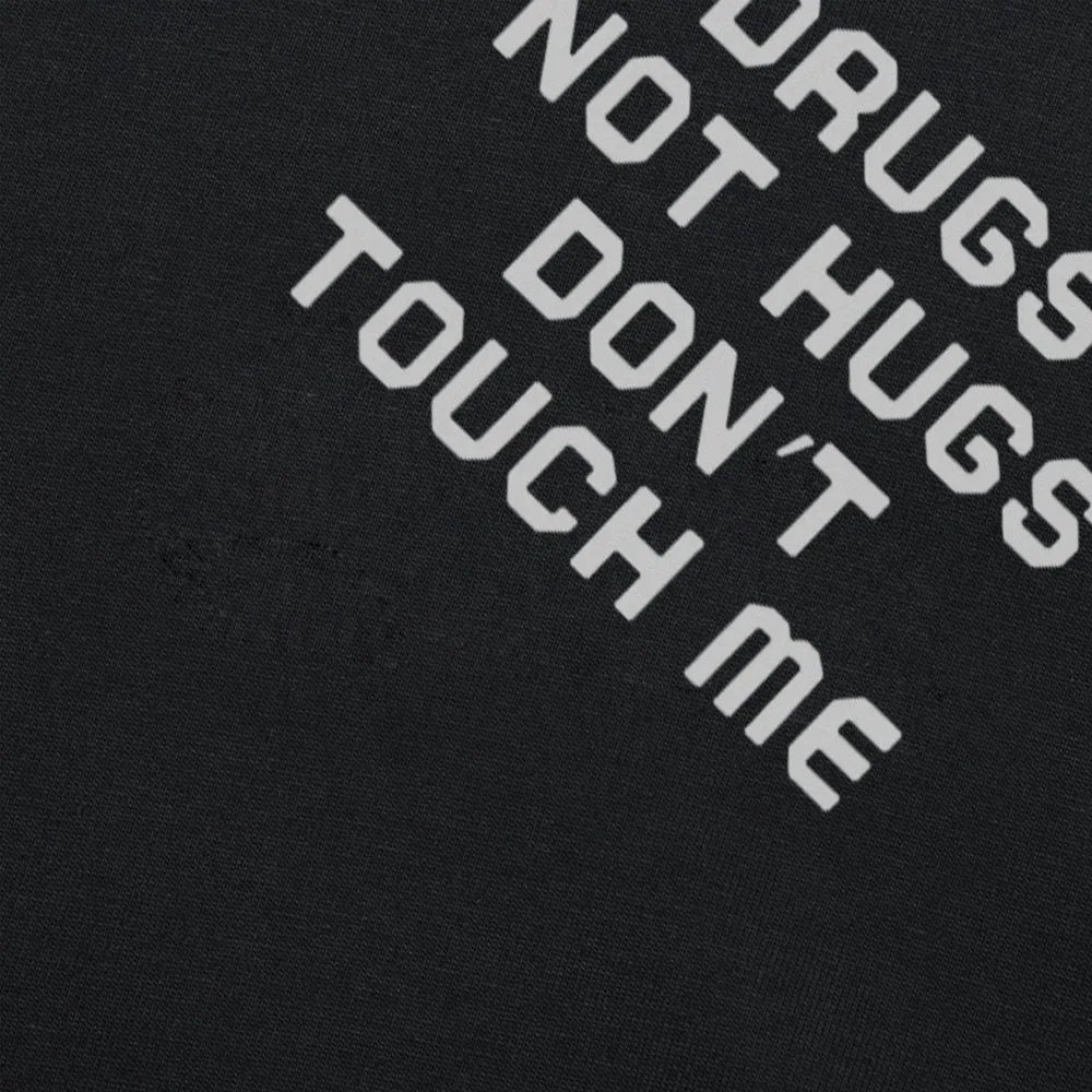Мужская футболка с короткими рукавами хлопковая надписью Drugs Not Hugs Dont Touch Me|camiseta