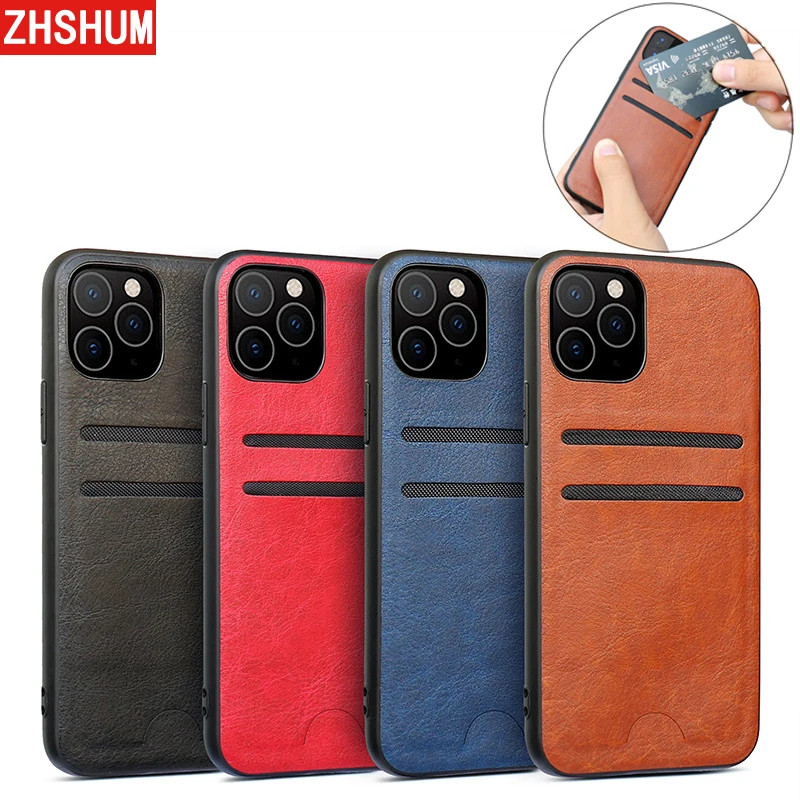 

Luxury Pu Leather Case For Iphone 11 Pro Max Card Pocket Bumper Full Case Back Cover for Apple Iphone 11 Pro Max XI Fundas Shell