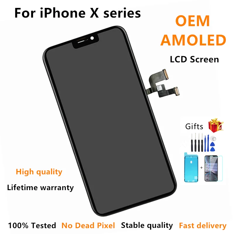 AMOLED/OEM Display For iPhone X XR XS Max 12 Pro lcd Screen with Good 3D Touch 6 7Plus 11 Replacement | Мобильные телефоны и