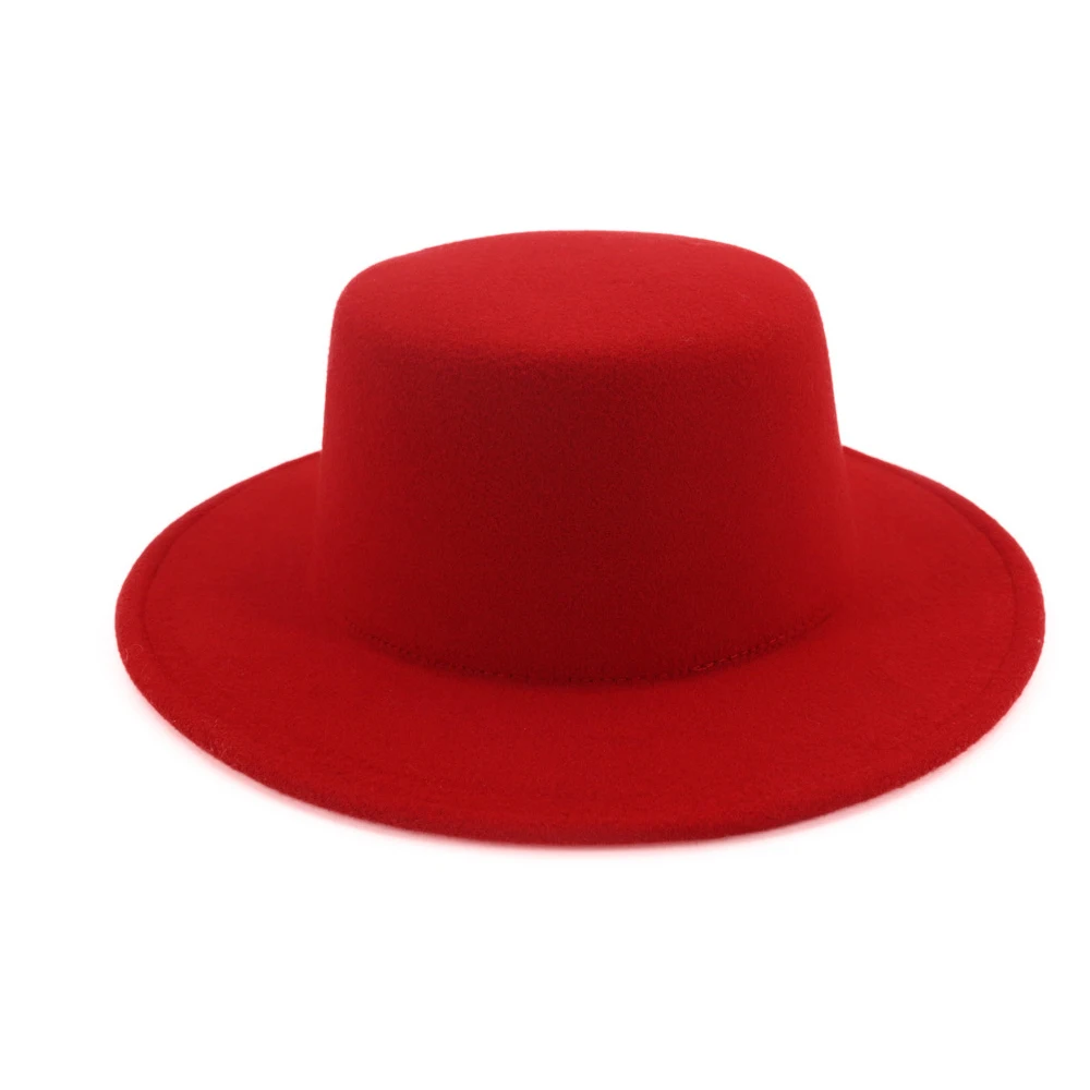 Женская шерстяная шляпа Fedora для элегантных леди вуалет джаз шляпа с широкими полями простая шляпка для церкви шляпа-пирожок размер 56-58 см